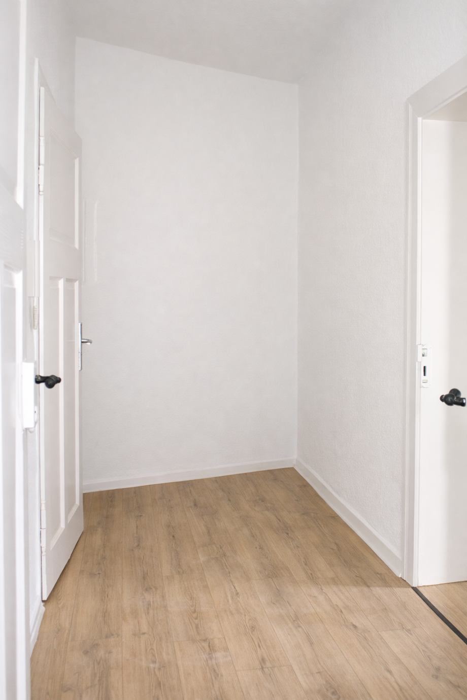 Leerer Flur mit T�ren und Holzfu�boden Etagenwohnung Heidenau