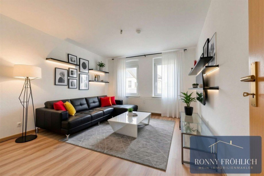 Wohnzimmer, Einrichtungsbeispiel Etagenwohnung Jahnsdorf/Erzgeb