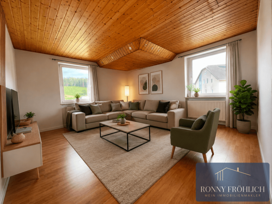 Decke wird wei�, Wohnzimmer Erdgeschosswohnung Gelenau/Erzgebirge