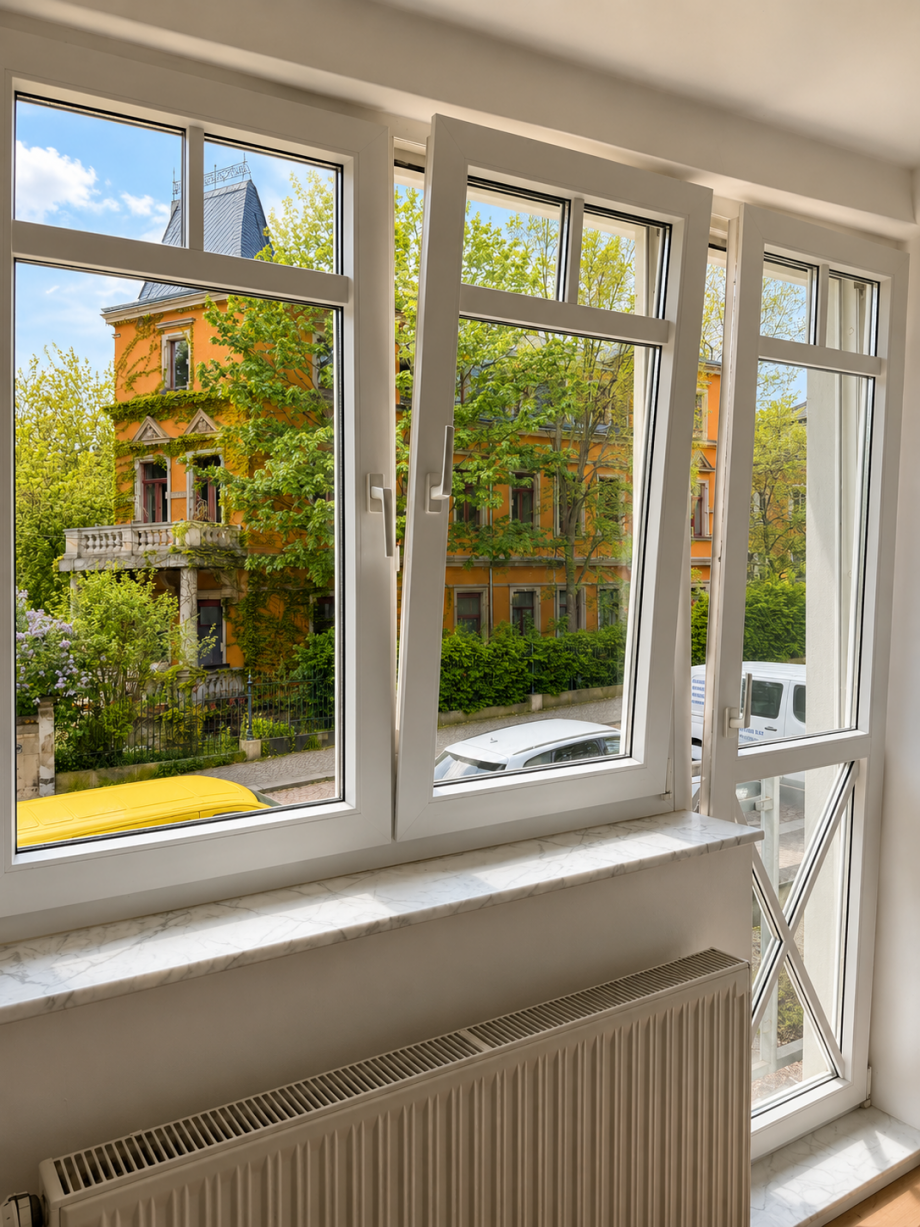 AUssict Wohnzimmer Etagenwohnung Dresden