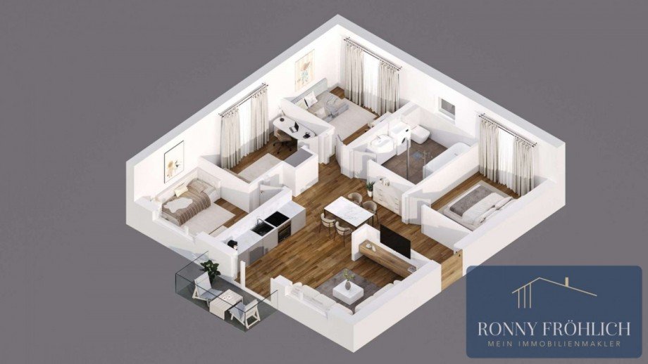 Grundriss 3D Etagenwohnung Zw�nitz