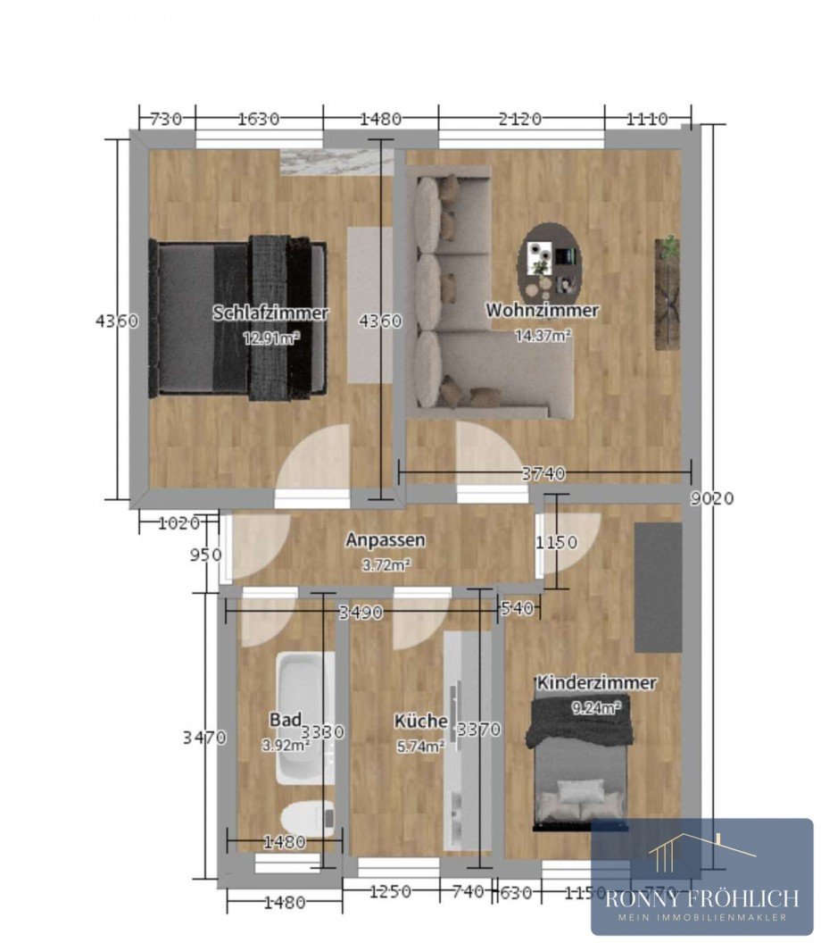 Grundriss-3R Wohnung Kurort Seiffen/Erzgeb.