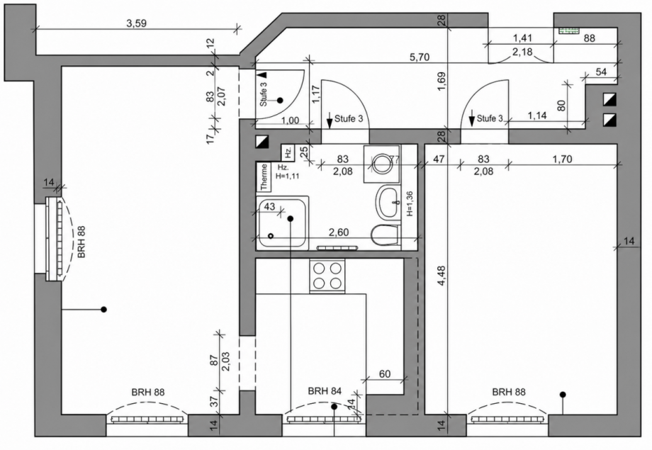 Grundriss Erdgeschosswohnung Heidenau