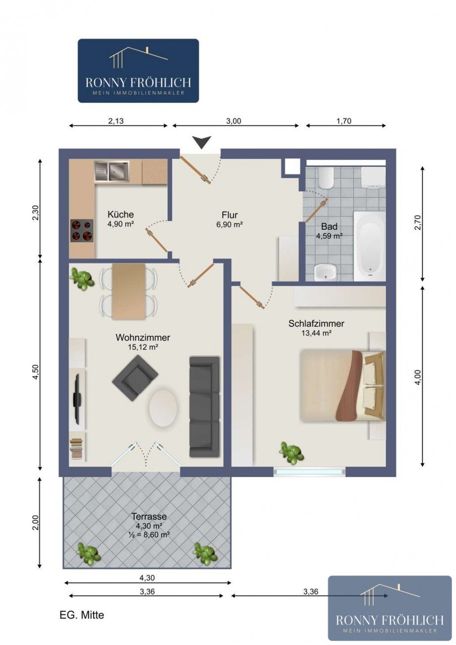 Grundriss Erdgeschosswohnung Oelsnitz/Erzgebirge
