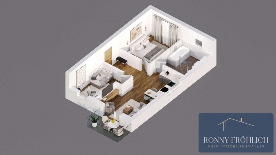 Grundriss 3D Etagenwohnung Zw�nitz