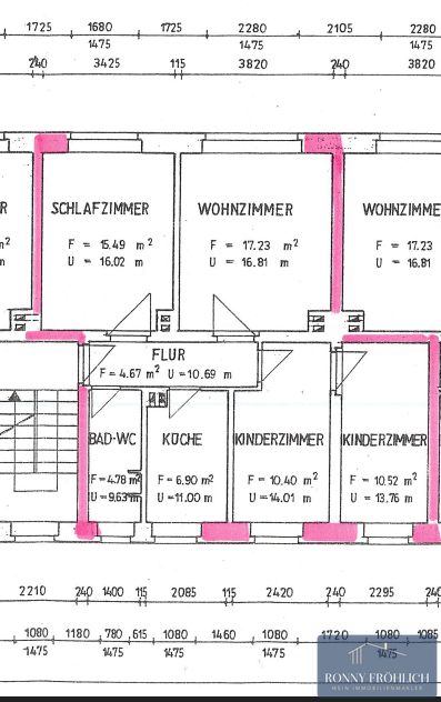 Grundriss-4-Raum Wohnung Kurort Seiffen/Erzgeb.