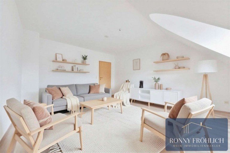 Wohnzimmer - (KI generiert) Annaberg-Buchholz Dachgeschosswohnung Charmante 3 Zimmer Wohnung, Wannenbad & besonderem Wohnflair in zentraler Lage von Annaberg-Buchholz