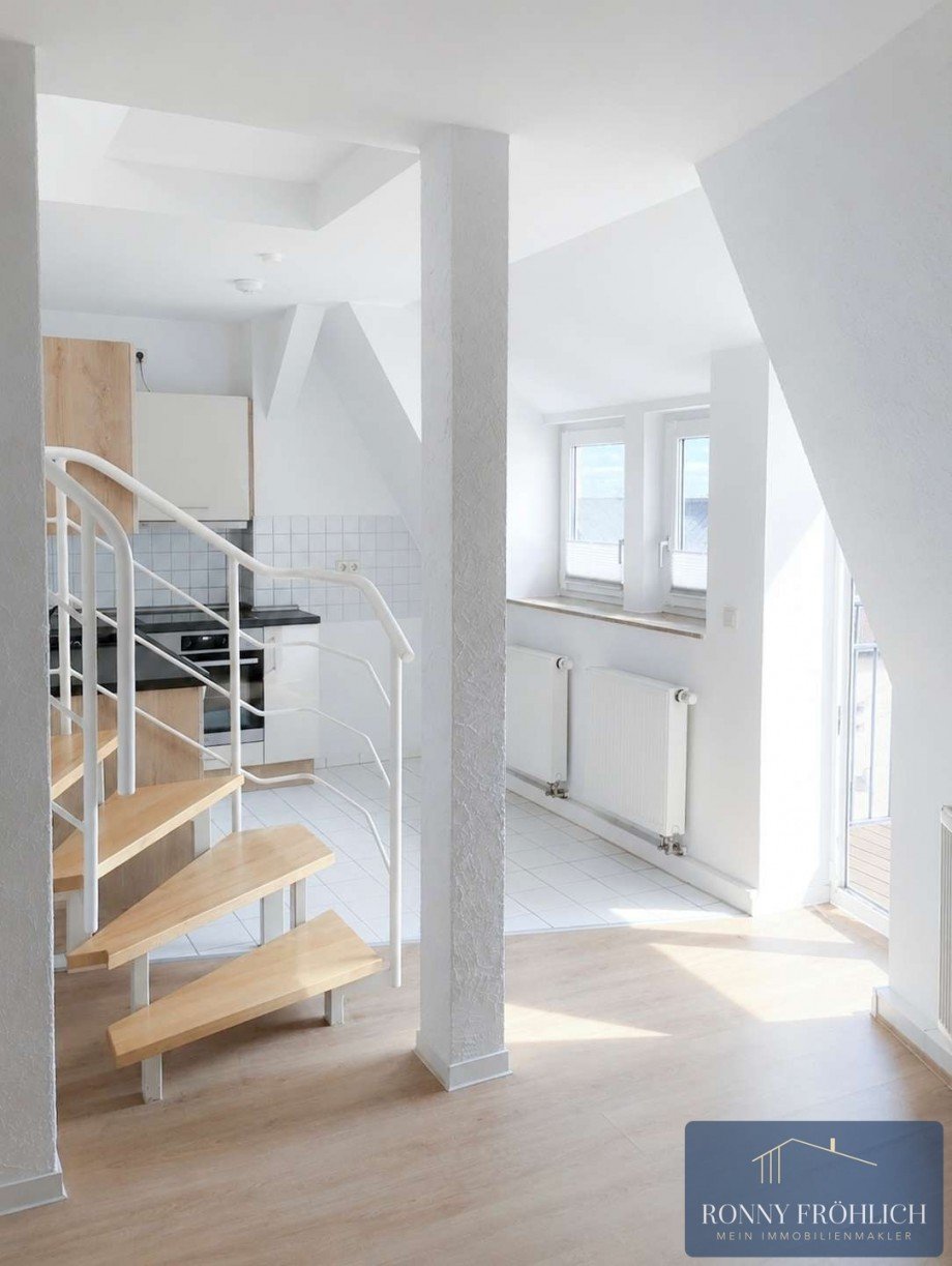 Blick zur K�che Dachgeschosswohnung Chemnitz