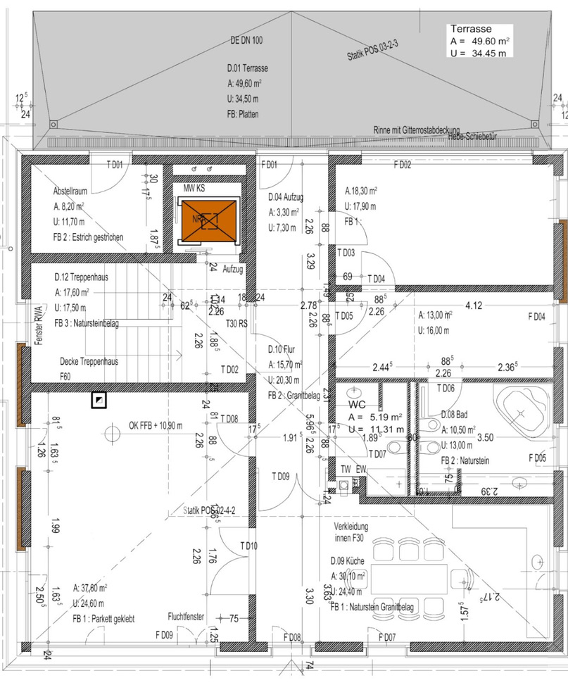 Grundriss Penthousewohnung Chemnitz